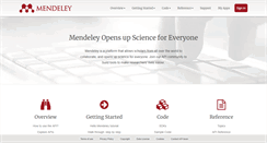 Desktop Screenshot of dev.mendeley.com